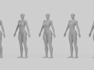 Lowpoly Female Basemesh 3D Model