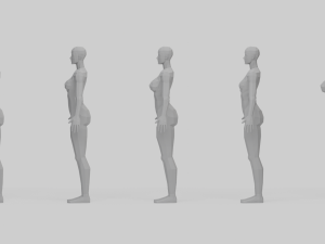 Lowpoly Female Basemesh 3D Model