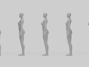 Lowpoly Female Basemesh 3D Model