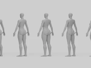 Lowpoly Female Basemesh 3D Model