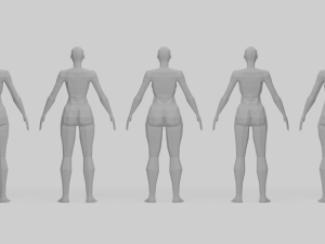 Lowpoly Female Basemesh 3D Model