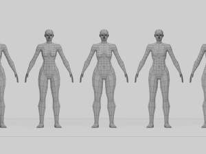 Lowpoly Female Basemesh 3D Model