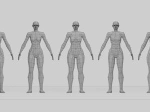 Lowpoly Female Basemesh 3D Model