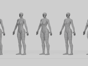 Lowpoly Female Basemesh 3D Model