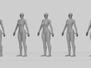 Lowpoly Female Basemesh 3D Model