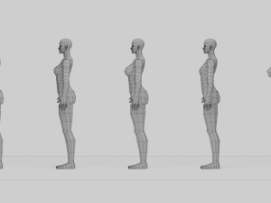 Lowpoly Female Basemesh 3D Model