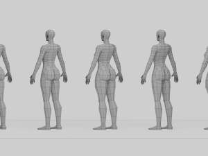 Lowpoly Female Basemesh 3D Model