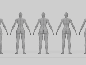 Lowpoly Female Basemesh 3D Model