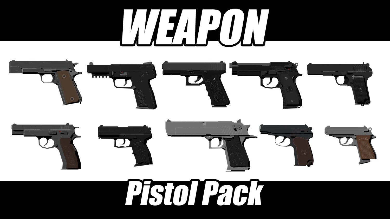 Pacote de pistola Modelo 3D .c4d .max .obj .3ds .fbx .stl .blend 