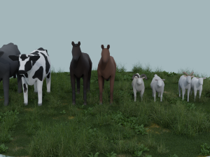 Lowpoly Farm Animals Modèle 3D