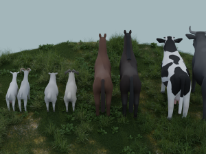 Lowpoly Farm Animals Modèle 3D
