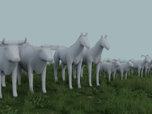 Lowpoly Farm Animals Modèle 3D