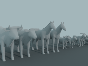 Lowpoly Farm Animals Modèle 3D