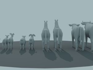 Lowpoly Farm Animals Modèle 3D