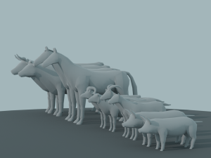 Lowpoly Farm Animals Modèle 3D