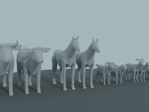 Lowpoly Farm Animals Modèle 3D