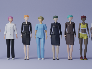 Female Worker Modello 3D