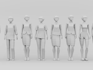 Female Worker 3D Model