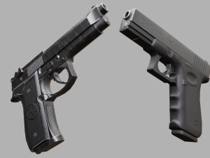 Pistols Beretta Glock 3D-Modell