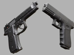 Pistols Beretta Glock 3D Model