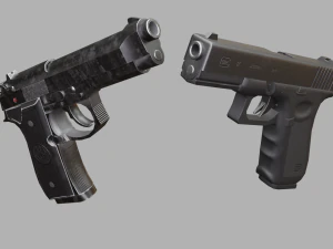 Pistols Beretta Glock 3D Model