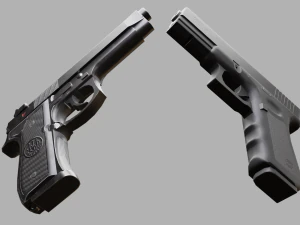Pistols Beretta Glock 3D Model
