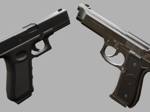 Pistols Beretta Glock 3D-Modell