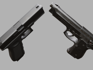 Pistols Beretta Glock 3D-Modell