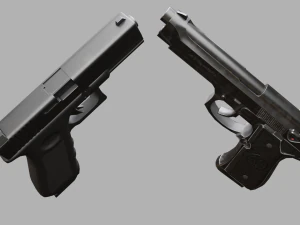 Pistols Beretta Glock 3D Model