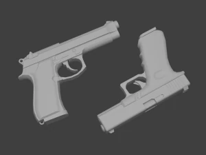 Pistols Beretta Glock 3D Model