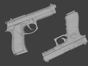 Pistols Beretta Glock 3D Model