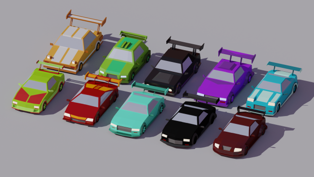 Lowpoly Racing Car Modelo 3D .c4d .max .obj .3ds .fbx .stl .blend 