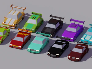 Auto da corsa lowpoly Modello 3D