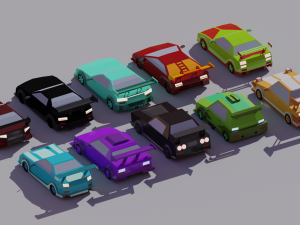 Lowpoly Racing Car Modelo 3D