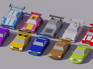 Lowpoly Racing Car Modelo 3D