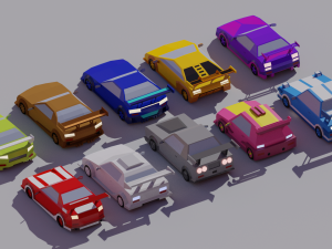 Lowpoly Racing Car Modelo 3D
