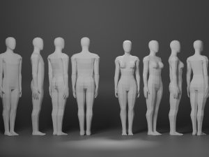Lowpoly Male Female Basemesh 3D मॉडल