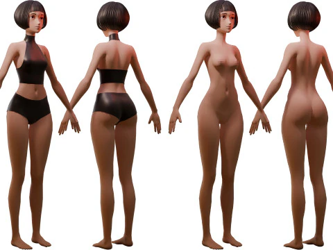Stylized Girl Basemesh 3D Model