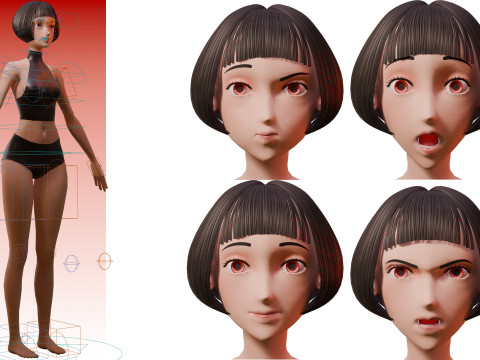 Stylized Girl Basemesh 3D Model