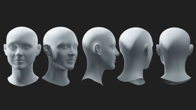 Head Female Basemesh 3D 模型 .c4d .max .obj .3ds .fbx .stl .blend 