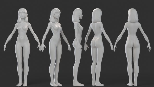 Female Body Base Mesh Modelo 3D in mulher 3DExport