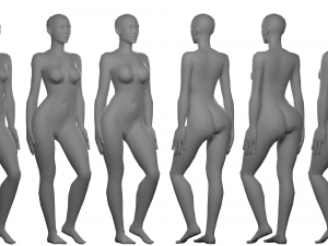 Lowpoly Female Basemesh Modelo 3D