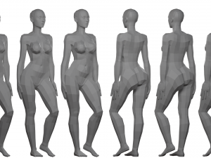 Lowpoly Female Basemesh Model 3D