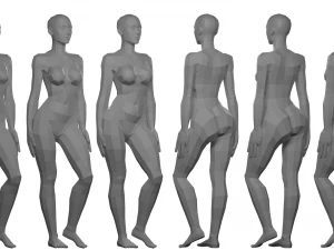 Malla base femenina Lowpoly Modelo 3D