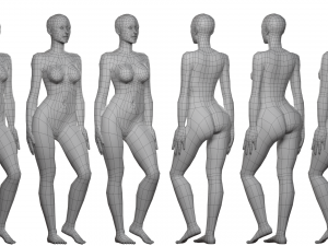 Lowpoly Female Basemesh Model 3D