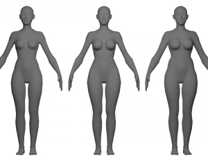 Malla base femenina Lowpoly Modelo 3D