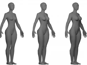 Malla base femenina Lowpoly Modelo 3D