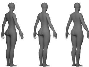 Malla base femenina Lowpoly Modelo 3D