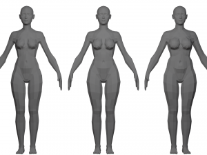 Lowpoly Female Basemesh Model 3D