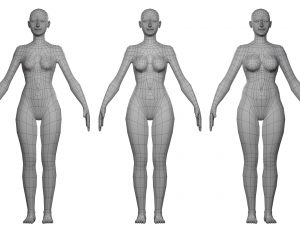 Lowpoly Female Basemesh Model 3D